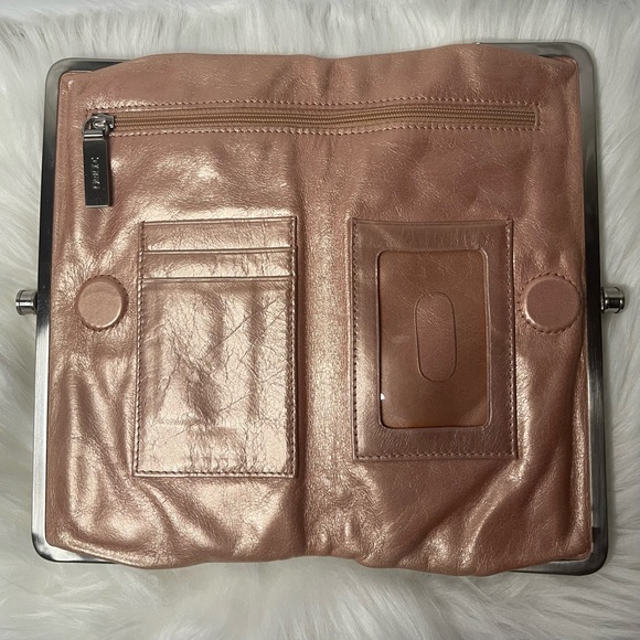 HOBO Lauren Clutch Wallet in Soft Metallic Pink - Picture 2 of 6